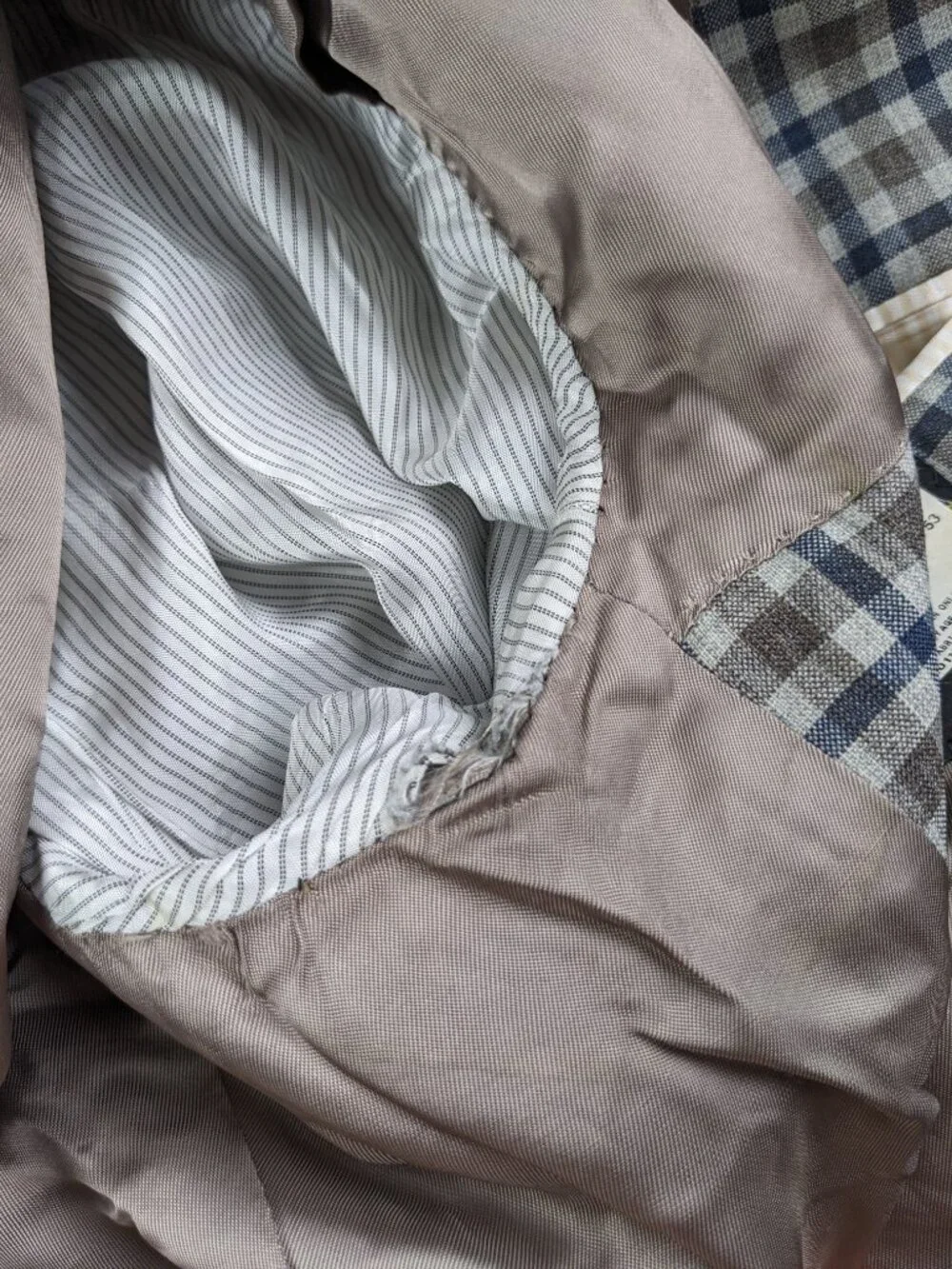 Jack Victor Sport Coat Exclusive Collection Wool Checked Gray Blue Brown 40R